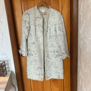 Doncaster Lace-Trimmed Jacket in Cream and Gray